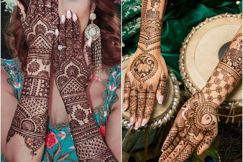 This simple mehndi design will look great on heavy hands